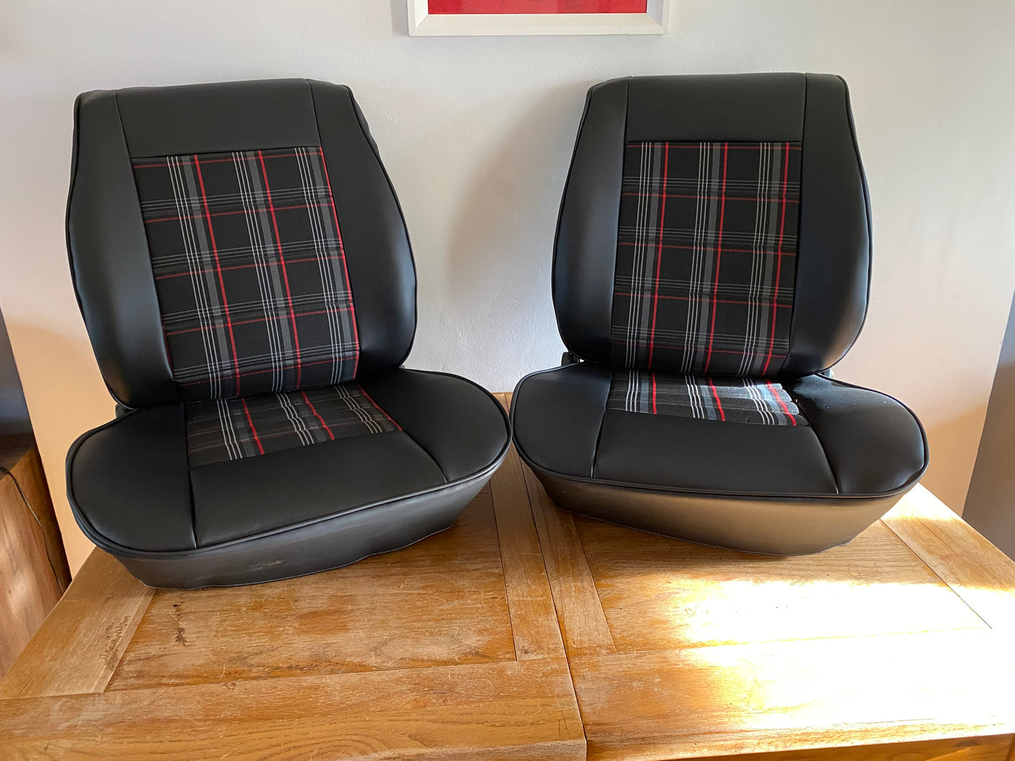 VW T25 T3 Seat Covers Red GTI & Black Vinyl