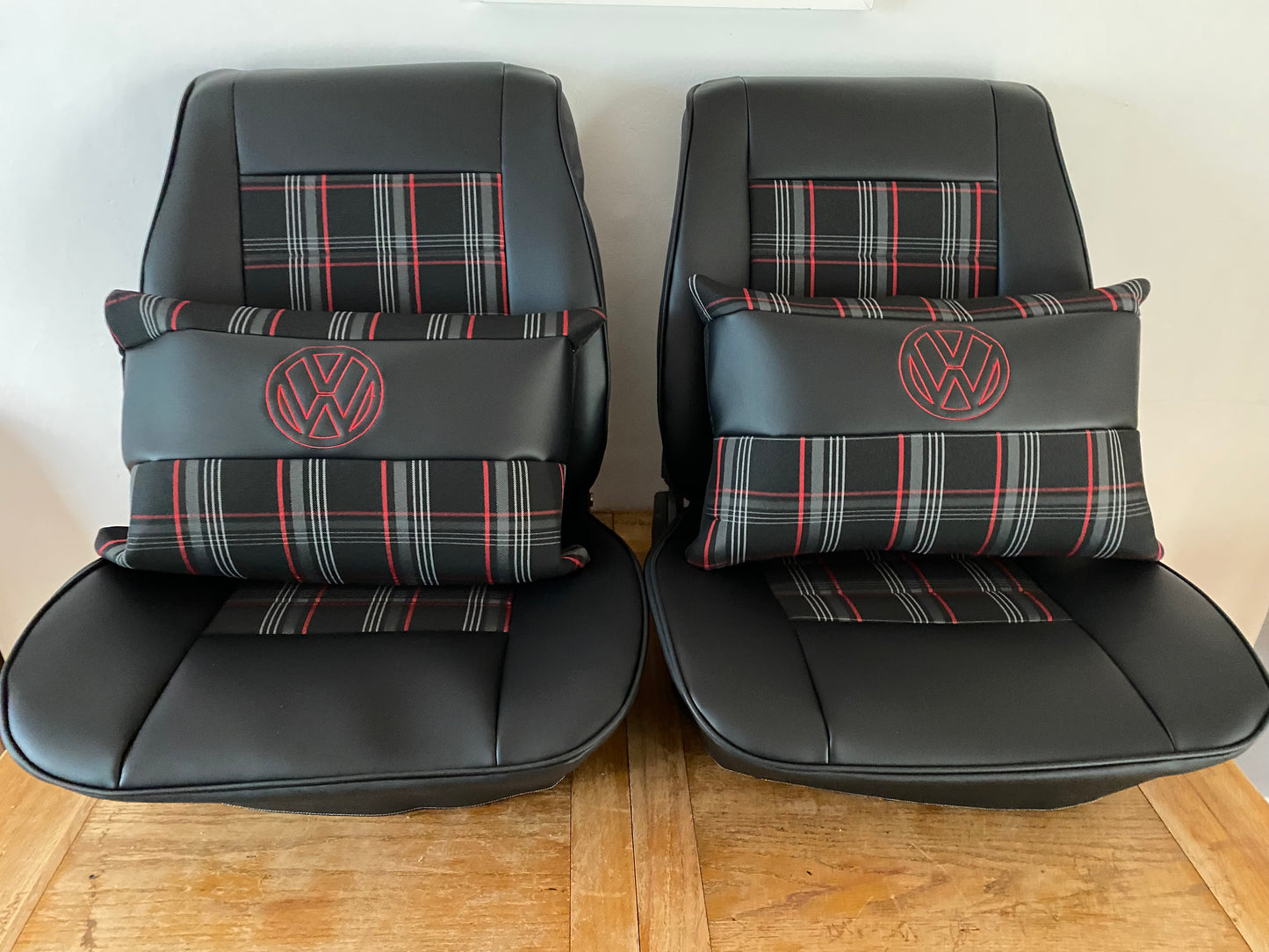 VW T25 T3 Seat Covers Red GTI & Black Vinyl