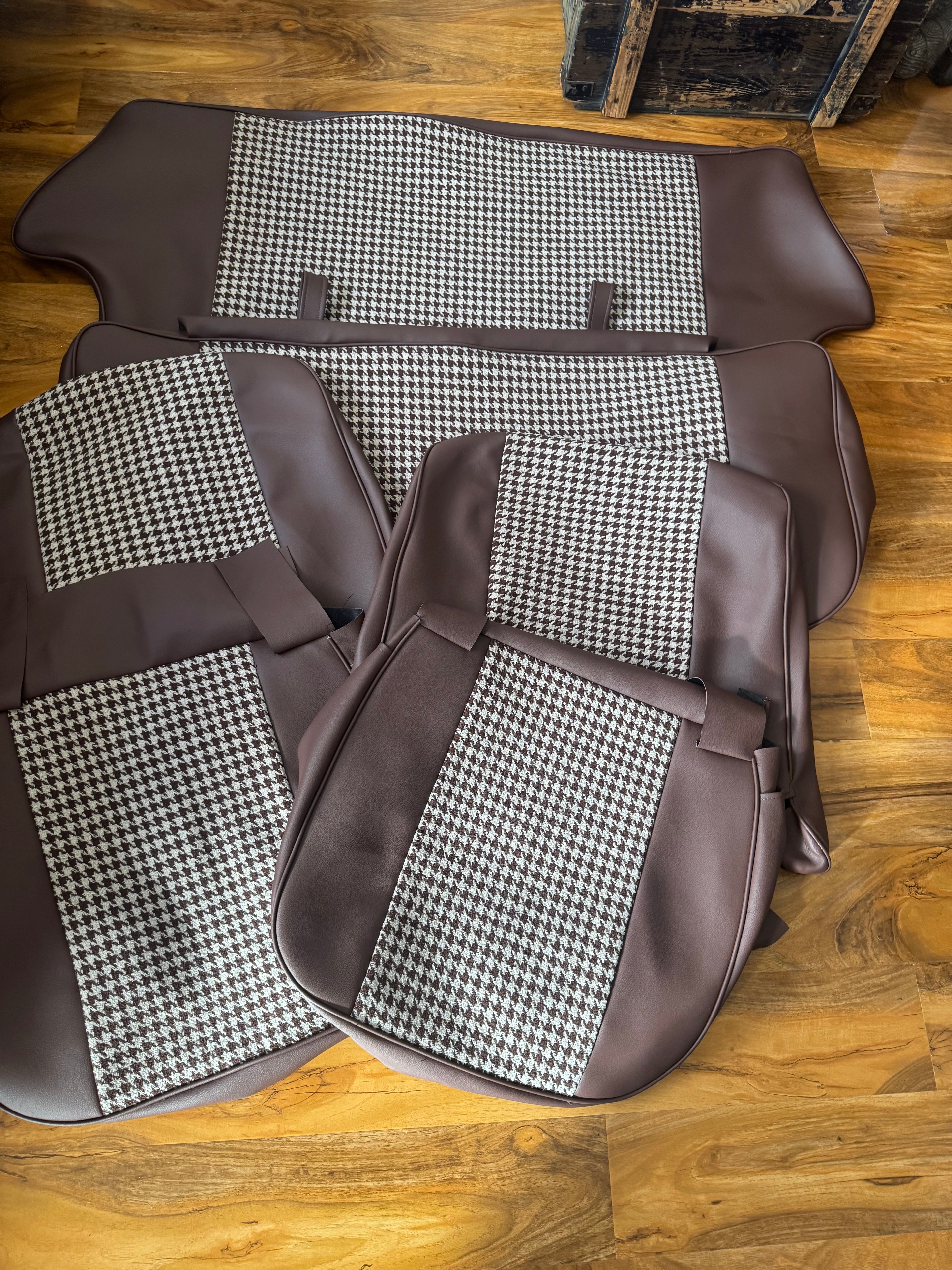 Replacement Seat Covers Porsche Pepita Mini Austin Rover Classic Brown Houndstooth