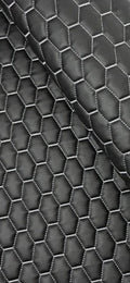 Camper van seat covers hexagon vinyl & black pebble